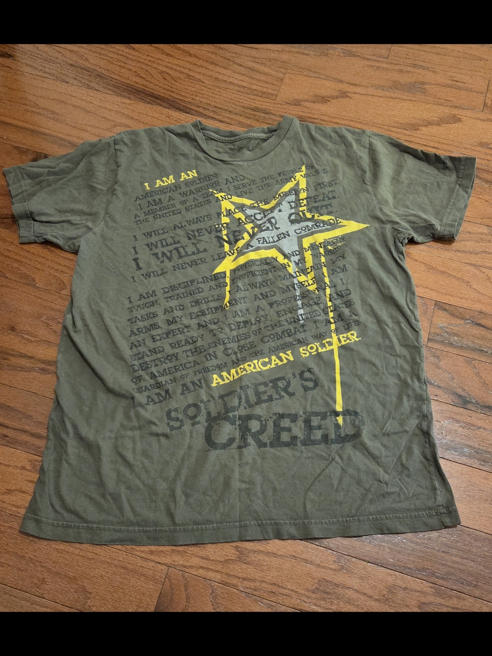 American Soldier Green Graphic Tee - Soldier's Creed